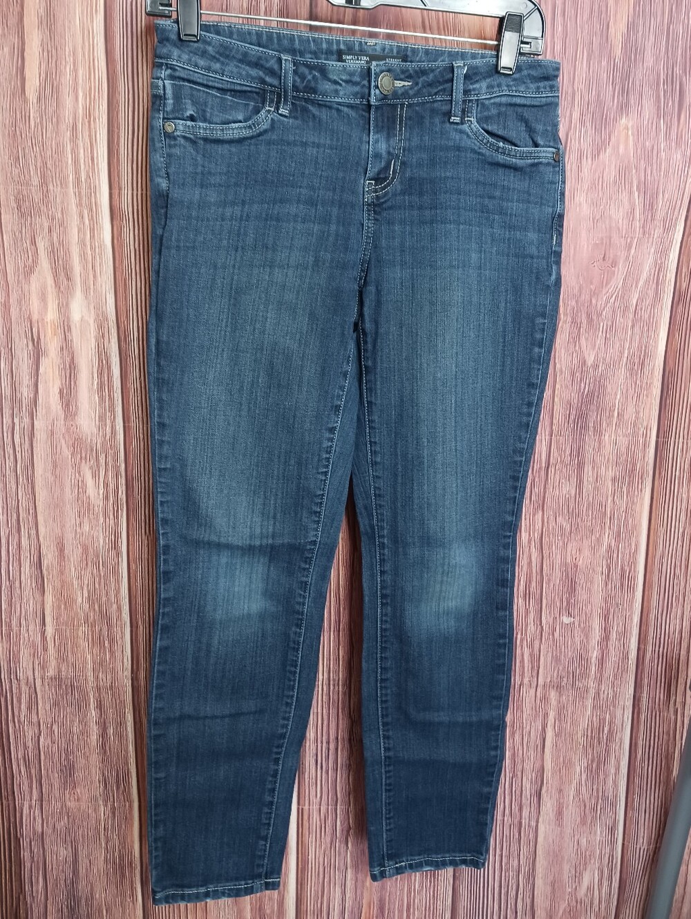 Simply Vera Vera Wang Straight Dark Wash Denim Jeans Size 4 Petite
